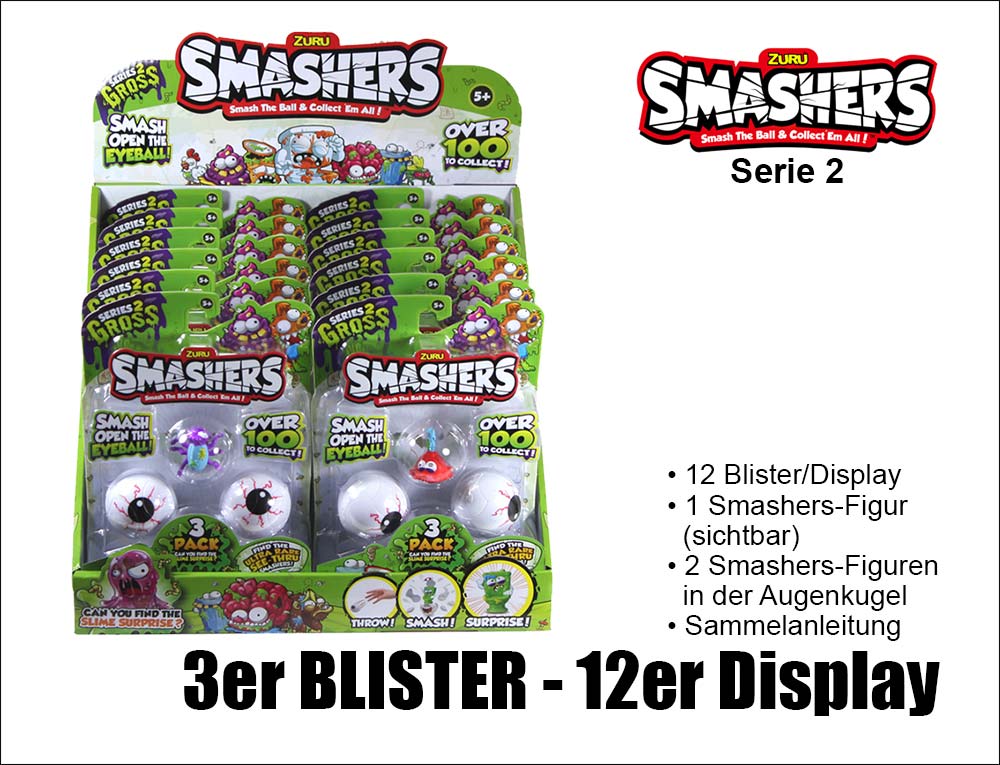 Smashers Serie 2 3er Blister 12er Display