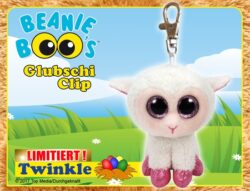 TyWarner Anhänger m. Karabiner: Twinkle, Lamm, cremefarbe, Ostern limitiert
