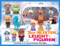 Disney Eiskönigin 2 / Frozen - Blister mit 3 Leuchtfiguren 7cm, 3 Hauptcharaktere