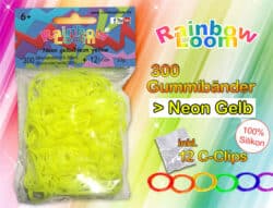 Rainbow Loom NEW COLOR – Neon Gelb (100% Silikon) – 15er VE