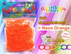 Rainbow Loom NEW COLOR – Neon Orange (100% Silikon) – 15er VE