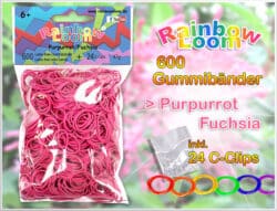 Rainbow Loom – Purpurrot/Fuchsia Opaque – 12er VE