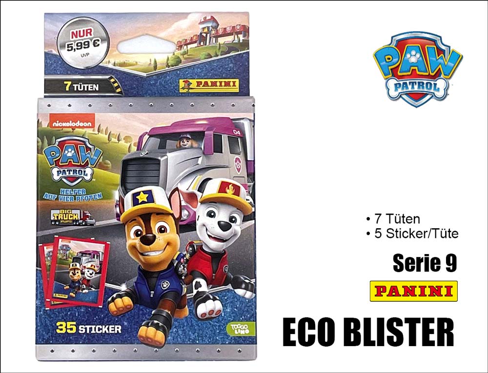 Paw Patrol Serie 9 'Big Truck' Sticker – Eco Blister