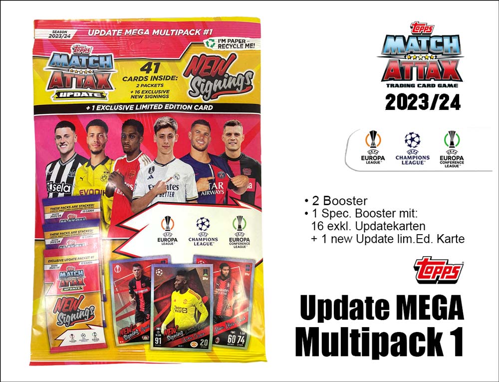 Topps Match Attax UEFA Champions League TC 2023/2024 – Update Mega Multipack 1