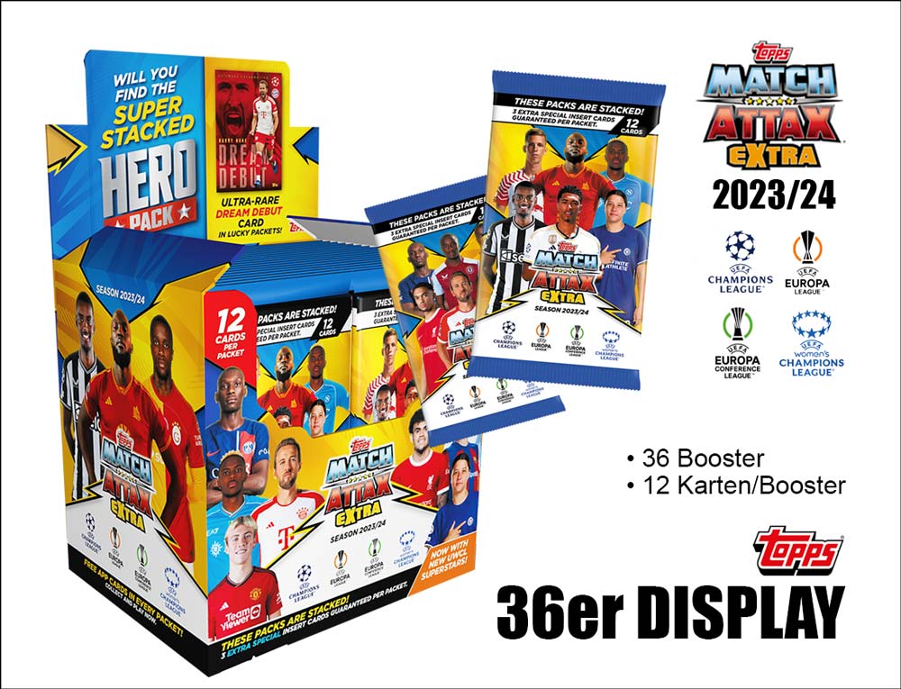 Topps Match Attax EXTRA UEFA Champions League TC 2023/2024 – 36er Display