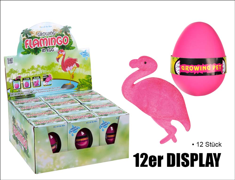 Wachsender Flamingo im Ei – 12er Display