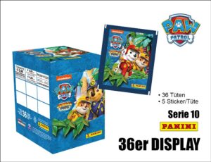 Paw Patrol Serie 10 „Jungle Pups“ Sticker – 36er DISPLAY