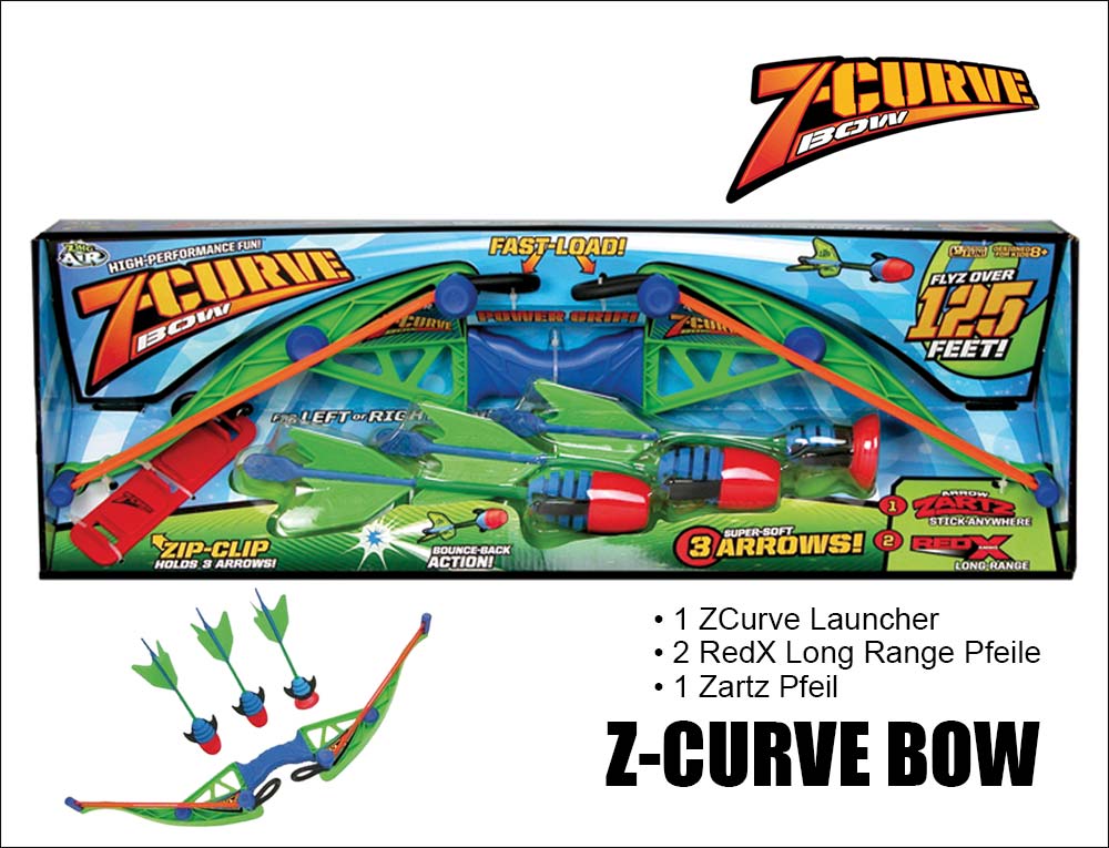 Zing Z-Curve Bow Spielzeugbogen mit Schaumstoffpfeilen
