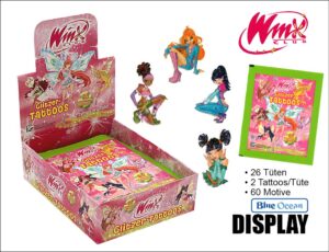 Winx Glitzer Tattoo Display