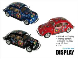 VW Käfer 1967 Modellauto „Flower Power“ aus Metall