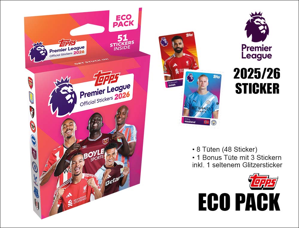 Topps Premier League 2025/26 Sticker Eco Pack