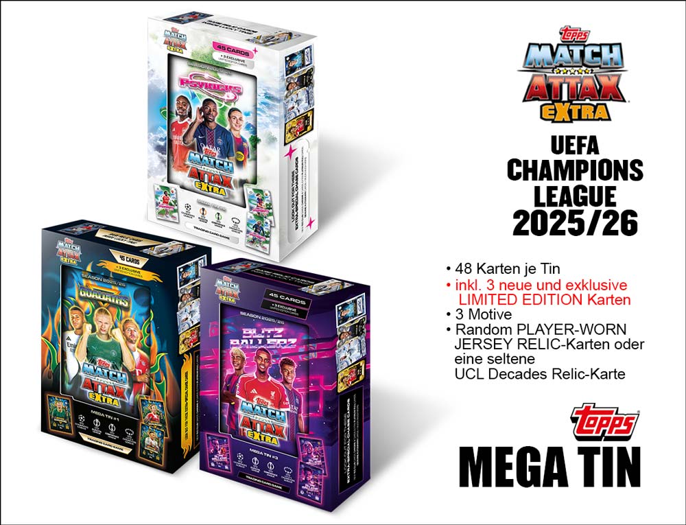 MEGA-Tin (Sammeldose) der UEFA CL Match Attax Extra 2025/26