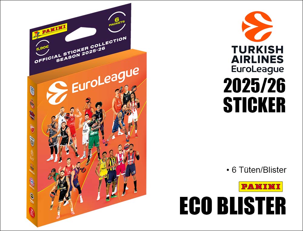 EuroLeague Basketball 2025/26 Sticker Eco Blister