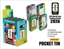 Panini FIFA WM 2026 Trading Cards - POCKET TIN • 4er DISPLAY